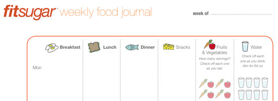 FitSugar's Printable Food Journal | POPSUGAR Fitness