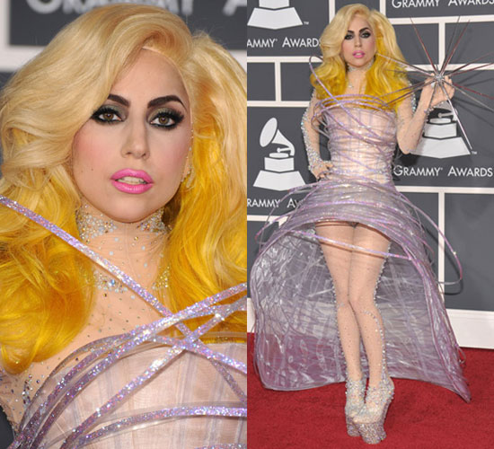 lady gaga orbit hat. 2010 Grammy Awards: Lady Gaga