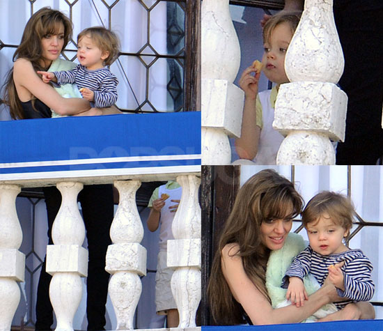 Photos of Angelina Jolie Shiloh and Knox JolitPitt on Their Venice Balcony