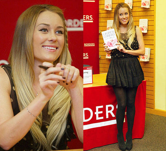Lauren Conrad continued her book tour in Virginia wearing a spotty dotty top 