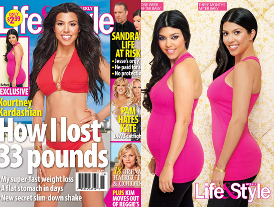 Kourtney gained 40 pounds while pregnant and says that even though she is 