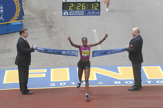 boston marathon finish line photos. crossed the finish line