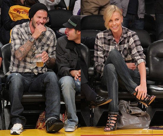 Granted David wore sneakers and a beanie while Charlize wore cutout booties