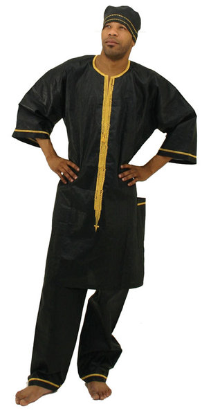 Men's Black Pant Set W/Cap