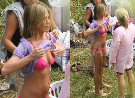 Pics Jennifer Aniston Slips In to Hot Pink Bikini in Hawaii