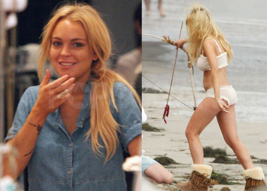 lindsay lohan bikini pick. Lindsay Lohan Works a Bikini