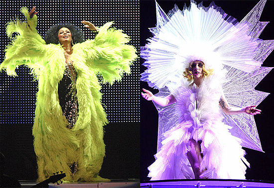 lady gaga outrageous outfits. Lady Gaga belted out her tunes