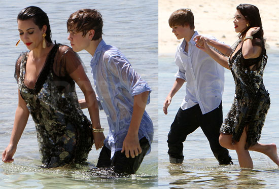 kim kardashian with justin bieber on the beach. Kim and Justin were in for
