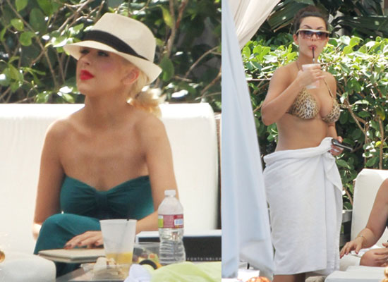 Christina Aguilera and Kim Kardashian Enjoy Bikini Time