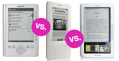 Kindle Reader Nook on Sony Reader Vs  Kindle Vs  Nook