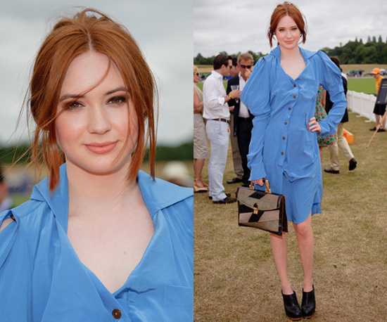 Doctor Who star Karen Gillan was one of the guests soaking up the sun and