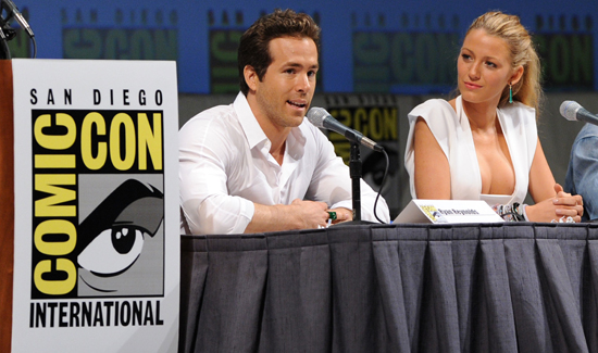 blake lively and ryan reynolds. Reynolds, Blake Lively, Peter Sarsgaard, and Mark Strong came out to talk up 