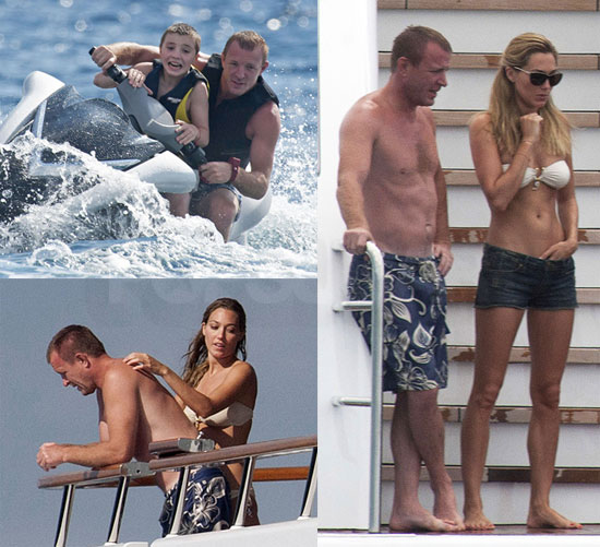 Shirtless Guy Ritchie Vacations With BikiniClad Girlfriend Jacqui and Rocco