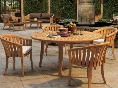 Wood Patio Table  Chairs on Oval Table Chair Set Patio