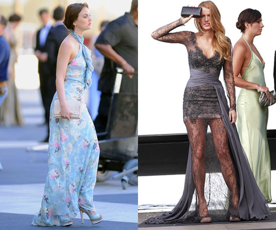 Pictures of Leighton Meester and Blake Lively on Gossip Girl Set