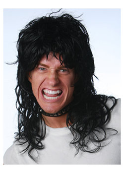 Deluxe Black Rock Hero Wig