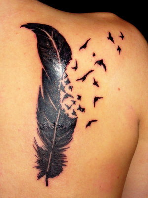 Shoulder Tattoo Designs on Feather Tattoo By  Spittingpink On Deviantart
