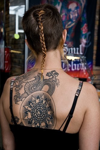 dragon tattoo, back upper tattoo, sexy girls tattoo, popular tattoo new 