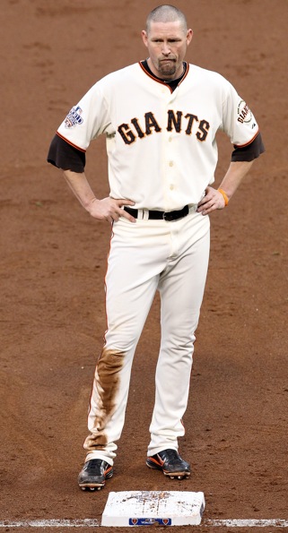  Giants first baseman Aubrey Huff has a secret weapon his wife's thong