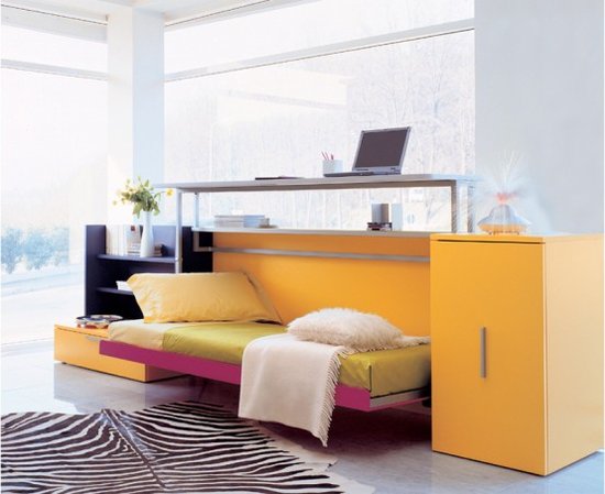 Cabrio In Single Bed Combined With Working Desk Cabrio In Single Bed Combined With Working Desk
