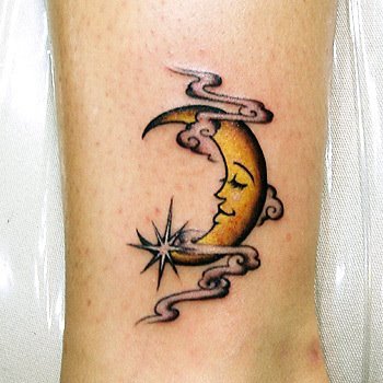 moon tattoo designs. Moon tattoo design.