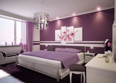 Bedroom Color Design on Modern Bedroom Design And Furniture In Violet Color