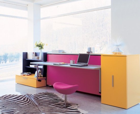 Cabrio In Single Bed Combined With Working Desk Cabrio In Single Bed Combined With Working Desk