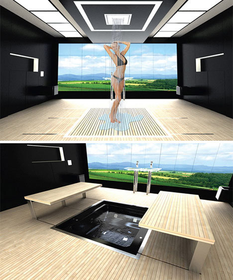 futuristic transforming bathtub shower