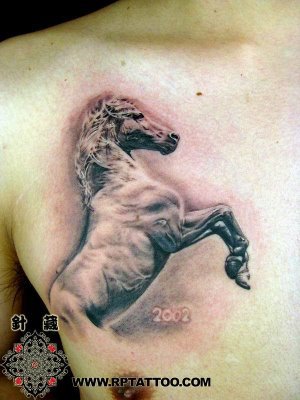 horse tattoo design This horse tattoo design shows an excellent relief 