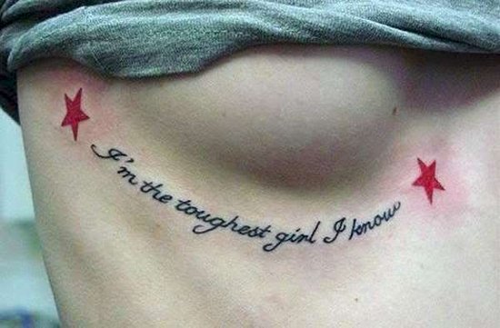 tattoo on girls ribs. tattoo picture