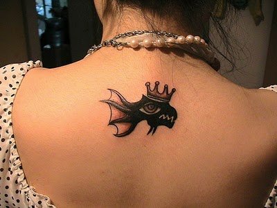 tattoo crown designs. Gold fish free tattoo design.