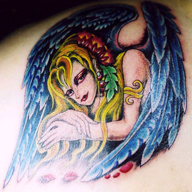 free angel tattoo designs. Guardian Angel Tattoo Designs.