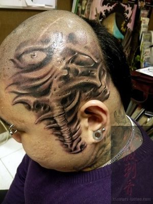 head tattoo design Very rare tattoo - never seen a guy got fully inked on 