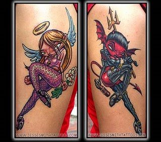 angel+and+devil+tattoos