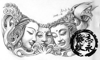 Tattoo Drawings  Sketches on Another Free Tattoo Design Sketch  Can You Count How Many Buddhas