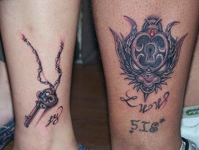 key and lock free tattoo designs,lovers tattoo designs Download