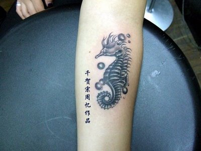 sea horse tattoo design This is an elegant sea horse tattoo design with 
