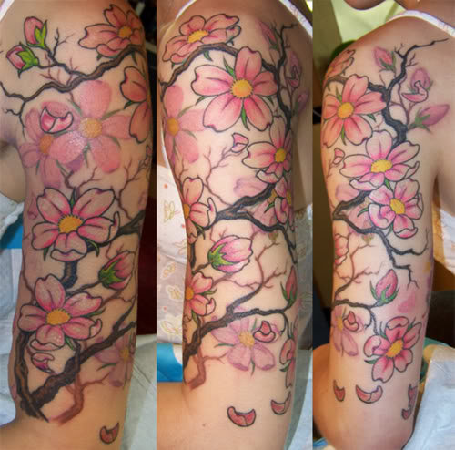 cherry tree tattoo side. The cherry tree has not to be