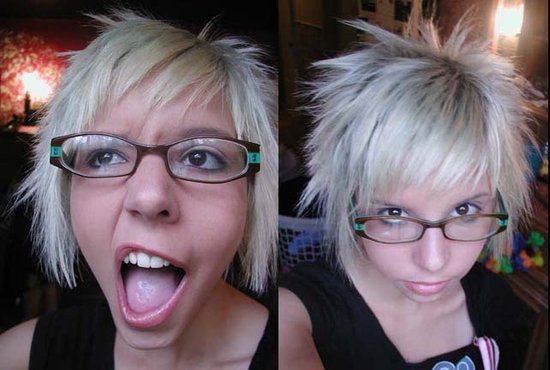 Nice emo hair for girls. short white emo hair for girls