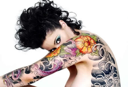 Sexy Cute Girl With Flower Tattoo Specially Floral tattoo Designs Images 2