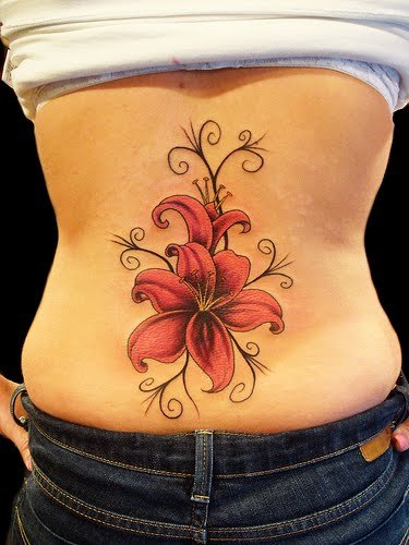 tattoo flower designs. Large flower tattoo design is