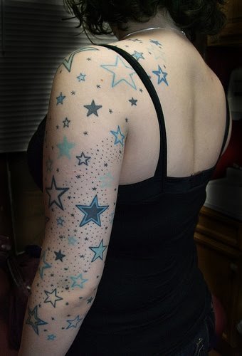 Permanent tattoo stars for girl