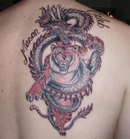 There are two large dragon tattoo design is often sported by the user of the