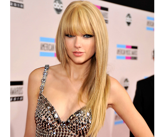 Taylor Swift Bangs Hair. Whoa there, Taylor Swift.