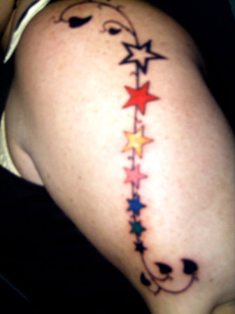 Sexy Shooting Star Tattoos Designs for Girls