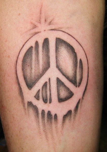 peace sign and flowers tattoo designs. The peace sign can be seen everywhere