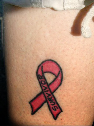 Breast Cancer Ribbon tattoo. by Tim Baxley @ Southside Tattoo & Piercing