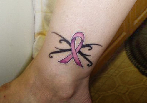 ribbon bow tattoo. pink ow tattoos. ribbon ow