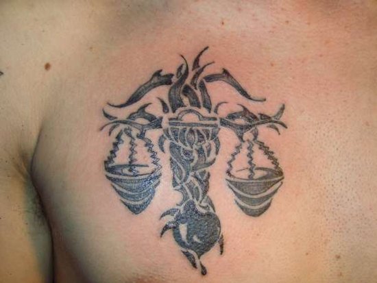 A Men Tattoo With Libra Tattoos Design Picture 3