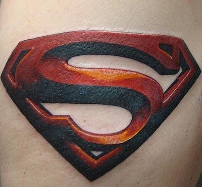 Superman 3D Logo Tattoo Design. Superman 3D Logo Tattoo Design